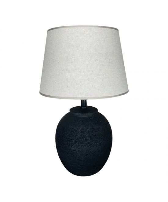 Επιτραπέζιο φωτιστικό Lurata Inart Ε27 κεραμικό σε μαύρο-μπεζ απόχρωση Φ26x38εκ