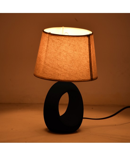 Επιτραπέζιο φωτιστικό Collie Inart Ε14 κεραμικό σε μαύρο-μπεζ απόχρωση Φ18x29εκ