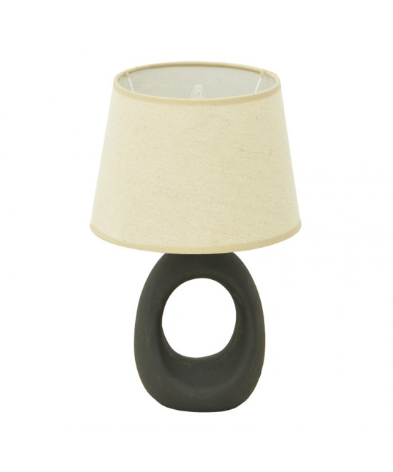 Επιτραπέζιο φωτιστικό Collie Inart Ε14 κεραμικό σε μαύρο-μπεζ απόχρωση Φ18x29εκ