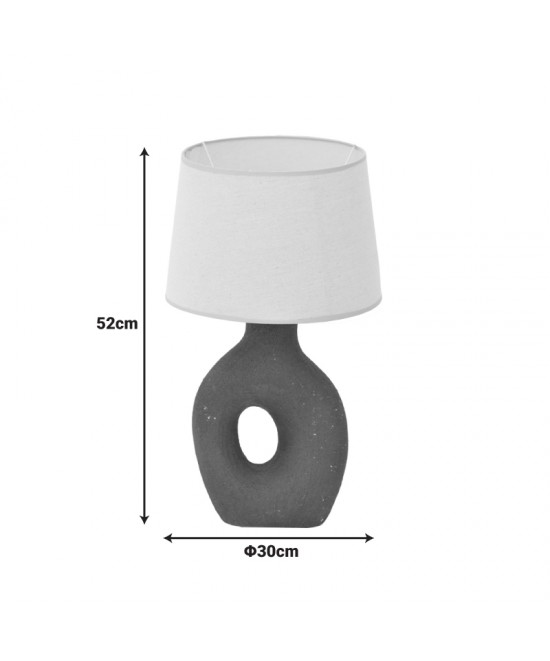 Επιτραπέζιο φωτιστικό Ovola Inart Ε27 κεραμικό σε μαύρο-μπεζ απόχρωση Φ30x52εκ