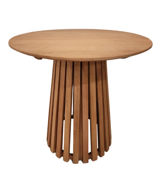 Τραπέζι Kenda I pakoworld mindi ξύλο σε φυσική απόχρωση Φ80x75εκ