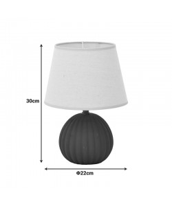 Επιτραπέζιο φωτιστικό Melanie Inart Ε14 κεραμικό σε μαύρο- μπεζ απόχρωση Φ22x30εκ