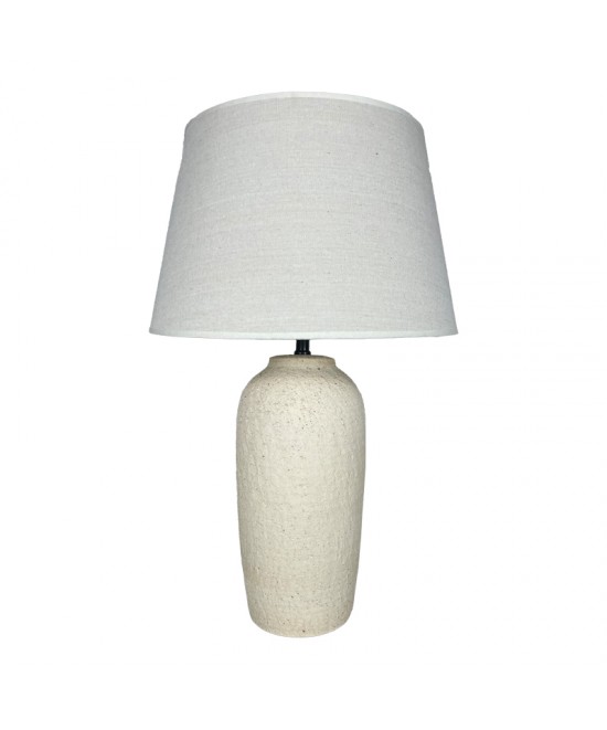 Επιτραπέζιο φωτιστικό Barout Inart Ε27 κεραμικό σε μπεζ απόχρωση Φ40x62εκ