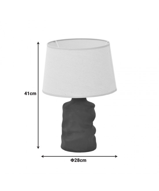 Επιτραπέζιο φωτιστικό Wabbi Inart Ε27 κεραμικό σε μαύρο-μπεζ απόχρωση Φ28x41εκ