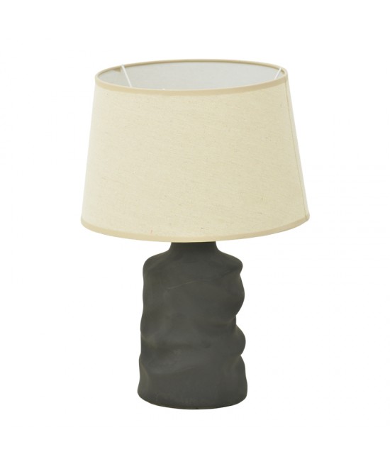 Επιτραπέζιο φωτιστικό Wabbi Inart Ε27 κεραμικό σε μαύρο-μπεζ απόχρωση Φ28x41εκ