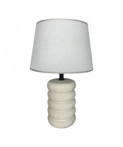 Επιτραπέζιο φωτιστικό Graike Inart Ε27 κεραμικό σε μπεζ απόχρωση Φ26x37εκ