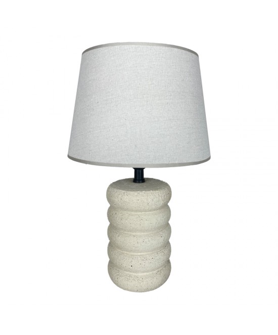 Επιτραπέζιο φωτιστικό Graike Inart Ε27 κεραμικό σε μπεζ απόχρωση Φ26x37εκ