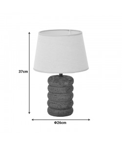 Επιτραπέζιο φωτιστικό Graike Inart Ε27 κεραμικό σε μαύρο-μπεζ απόχρωση Φ26x37εκ