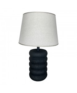 Επιτραπέζιο φωτιστικό Graike Inart Ε27 κεραμικό σε μαύρο-μπεζ απόχρωση Φ26x37εκ