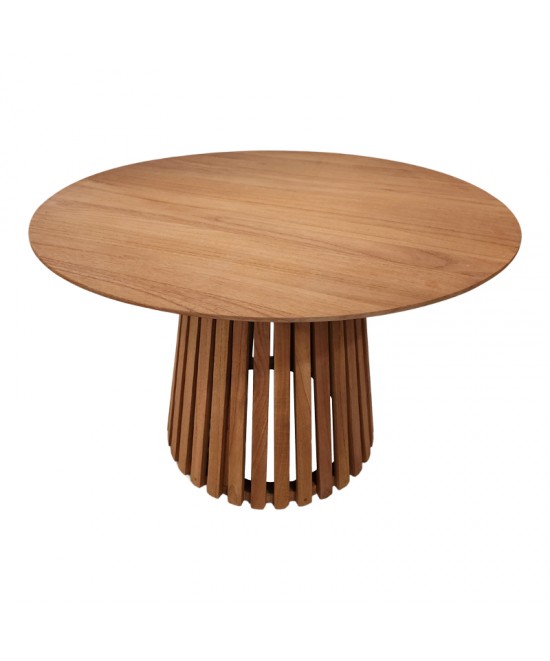 Τραπέζι Kenda Ι pakoworld mindi ξύλο σε φυσική απόχρωση Φ120x75εκ