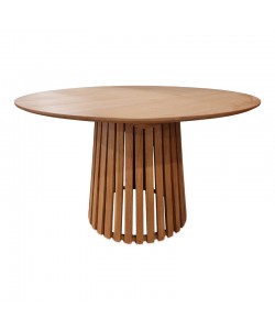 Τραπέζι Kenda Ι pakoworld mindi ξύλο σε φυσική απόχρωση Φ120x75εκ