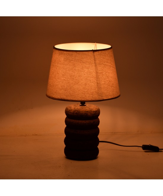 Επιτραπέζιο φωτιστικό Graike Inart Ε27 κεραμικό σε γκρι antique-μπεζ απόχρωση Φ26x37εκ