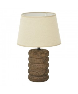 Επιτραπέζιο φωτιστικό Graike Inart Ε27 κεραμικό σε γκρι antique-μπεζ απόχρωση Φ26x37εκ