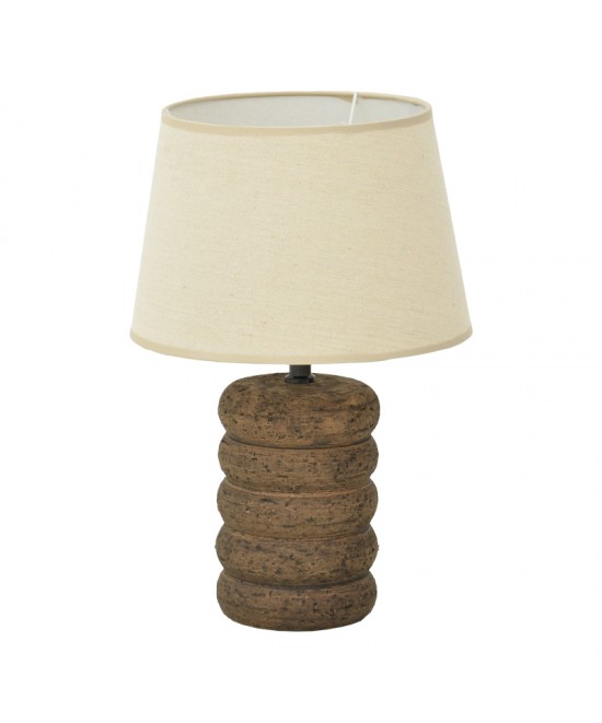 Επιτραπέζιο φωτιστικό Graike Inart Ε27 κεραμικό σε γκρι antique-μπεζ απόχρωση Φ26x37εκ