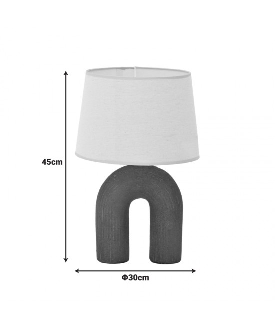 Επιτραπέζιο φωτιστικό Archo Inart Ε27 κεραμικό σε γκρι antique-μπεζ απόχρωση Φ30x45εκ