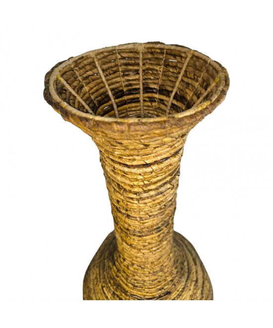 Διακοσμητικό βάζο Strail Inart banana rope σε φυσική απόχρωση Φ40x100εκ