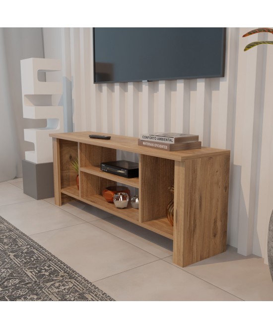 Έπιπλο τηλεόρασης Seref pakoworld σε oak απόχρωση 120x30x47εκ
