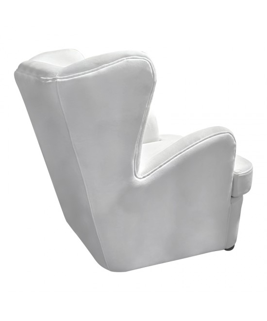 Πολυθρόνα Regalo pakoworld βελούδο σε λευκή απόχρωση 75x88x85εκ