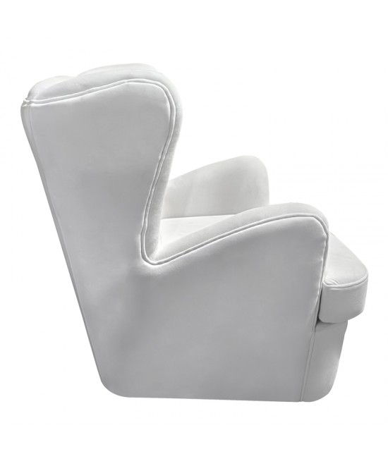 Πολυθρόνα Regalo pakoworld βελούδο σε λευκή απόχρωση 75x88x85εκ