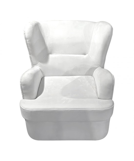Πολυθρόνα Regalo pakoworld βελούδο σε λευκή απόχρωση 75x88x85εκ