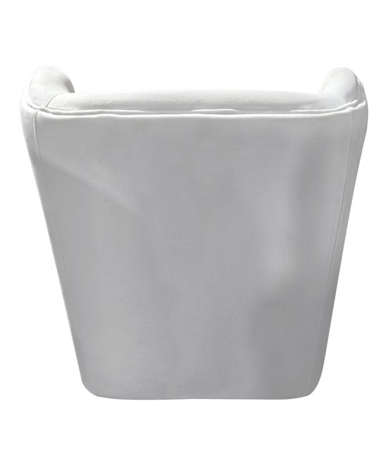 Πολυθρόνα Regalo pakoworld βελούδο σε λευκή απόχρωση 75x88x85εκ