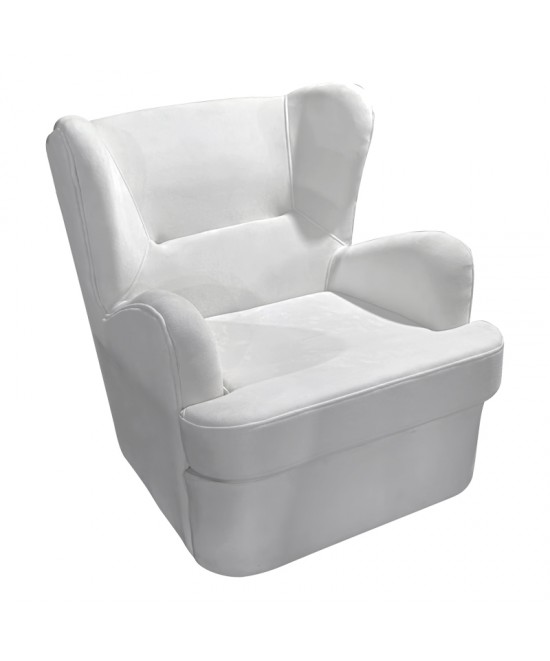 Πολυθρόνα Regalo pakoworld βελούδο σε λευκή απόχρωση 75x88x85εκ