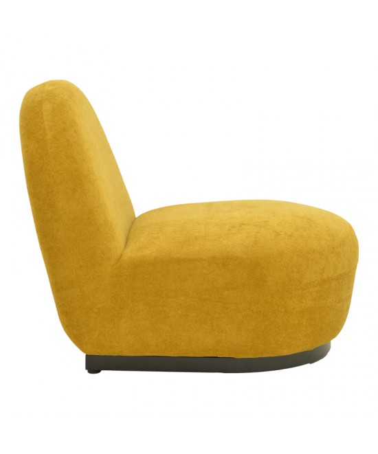 Πολυθρόνα περιστρεφόμενη Zenny pakoworld υφασμα κίτρινο 64x85x68εκ