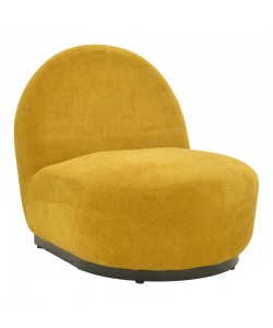 Πολυθρόνα περιστρεφόμενη Zenny pakoworld υφασμα κίτρινο 64x85x68εκ