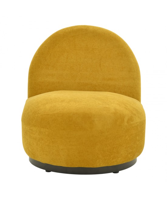 Πολυθρόνα περιστρεφόμενη Zenny pakoworld υφασμα κίτρινο 64x85x68εκ