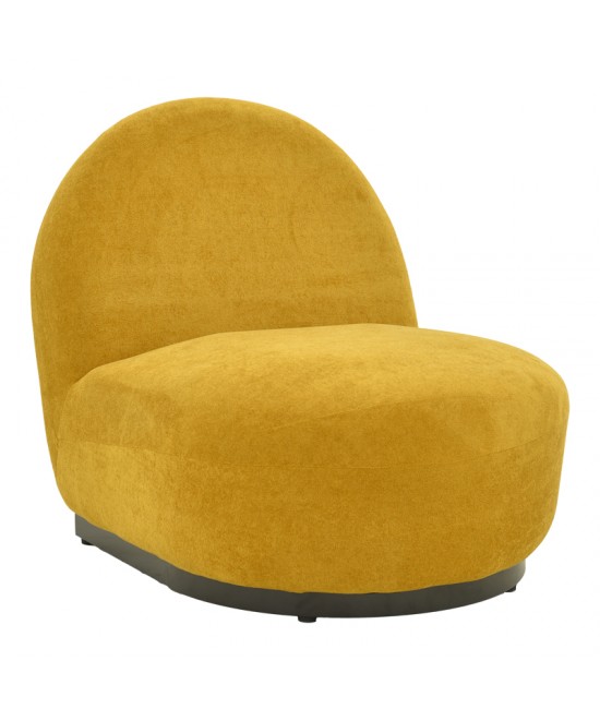 Πολυθρόνα περιστρεφόμενη Zenny pakoworld υφασμα κίτρινο 64x85x68εκ