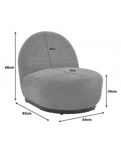 Πολυθρόνα περιστρεφόμενη Zenny pakoworld υφασμα terracotta 64x85x68εκ