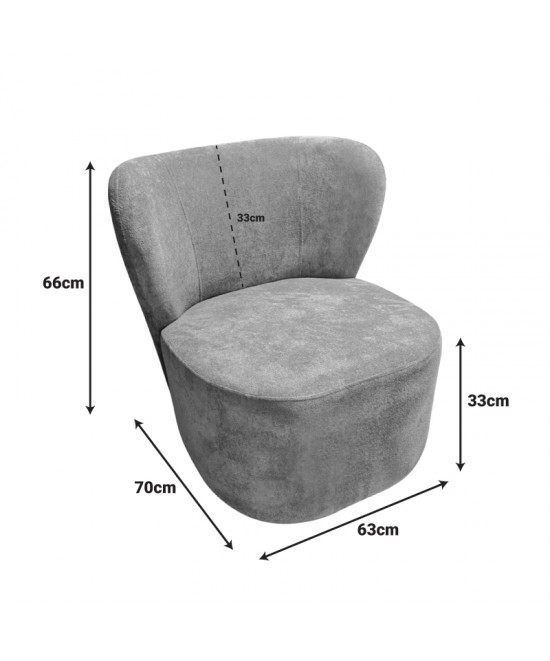 Πολυθρόνα Veridian pakoworld ύφασμα σε φυστικί  απόχρωση 63x70x66εκ
