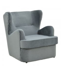 Πολυθρόνα Regalo pakoworld βελούδο σε ανθρακί απόχρωση 75x88x85εκ