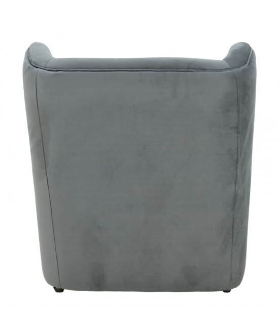Πολυθρόνα Regalo pakoworld βελούδο σε ανθρακί απόχρωση 75x88x85εκ