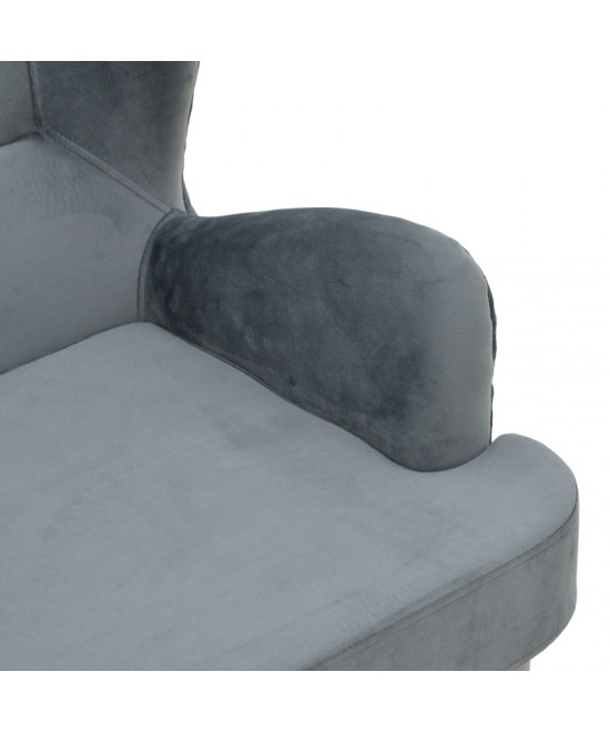 Πολυθρόνα Regalo pakoworld βελούδο σε ανθρακί απόχρωση 75x88x85εκ