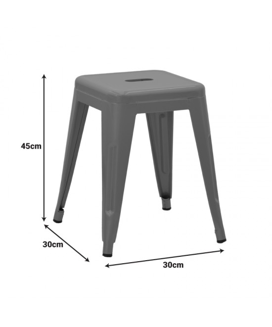 Σκαμπό Utopia pakoworld μέταλλο σε λαδί απόχρωση 30x30x45εκ