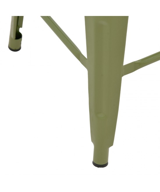 Σκαμπό μπαρ με πλάτη Utopia pakoworld μέταλλο σε λαδί απόχρωση 42x42x97εκ