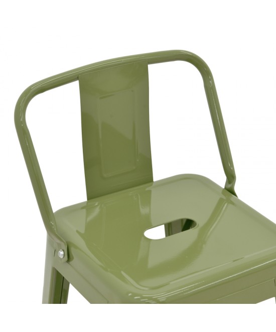 Σκαμπό μπαρ μεσαίου ύψους με πλάτη Utopia pakoworld μέταλλο σε λαδί απόχρωση 42x42x86εκ