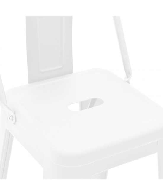 Σκαμπό μπαρ με πλάτη Utopia pakoworld μέταλλο σε λευκή ματ απόχρωση 42x42x97εκ