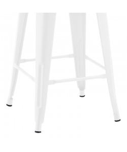 Σκαμπό μπαρ μεσαίου ύψους με πλάτη Utopia pakoworld μέταλλο σε λευκή ματ απόχρωση 42x42x86εκ