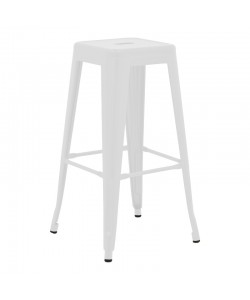 Σκαμπό μπαρ Utopia pakoworld μέταλλο σε λευκή ματ απόχρωση 42x42x76εκ