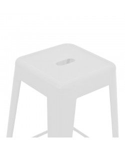 Σκαμπό μπαρ Utopia pakoworld μέταλλο σε λευκή ματ απόχρωση 42x42x76εκ