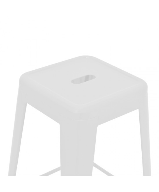 Σκαμπό μπαρ Utopia pakoworld μέταλλο σε λευκή ματ απόχρωση 42x42x76εκ