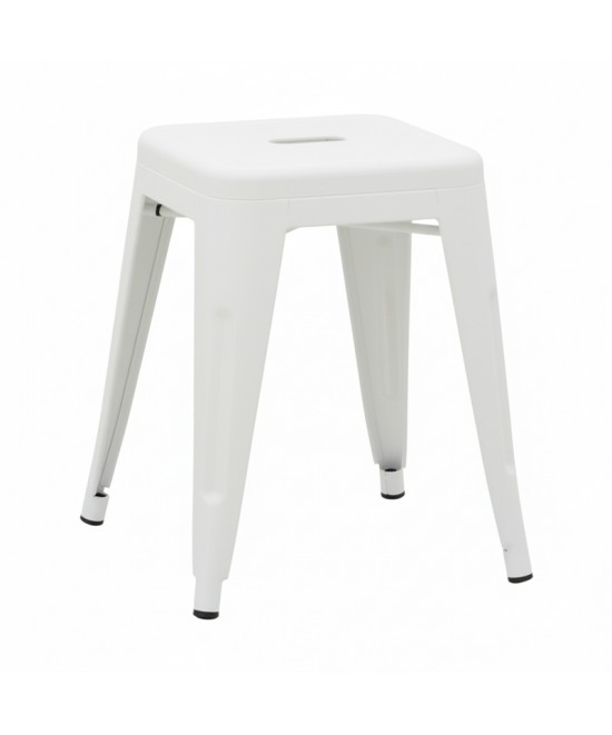 Σκαμπό Utopia pakoworld μέταλλο σε λευκή ματ απόχρωση 30x30x45εκ