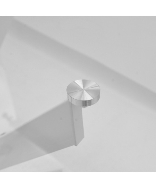 Τραπέζι Antoro pakoworld γυαλί και μεταλλικά πόδια σε λευκή απόχρωση Φ80x75εκ