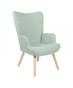 Πολυθρόνα-μπερζέρα Gerlina pakoworld μέντα ύφασμα με πόδι σε φυσική απόχρωση 71x64x94εκ