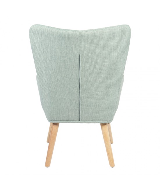 Πολυθρόνα-μπερζέρα Gerlina pakoworld μέντα ύφασμα με πόδι σε φυσική απόχρωση 71x64x94εκ