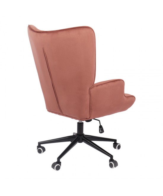 Πολυθρόνα-μπερζέρα Lobima pakoworld περιστρεφόμενη σάπιο μήλο βελούδο με βάση σε μαύρη απόχρωση 71x68x104εκ