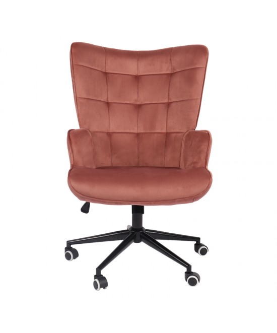 Πολυθρόνα-μπερζέρα Lobima pakoworld περιστρεφόμενη σάπιο μήλο βελούδο με βάση σε μαύρη απόχρωση 71x68x104εκ