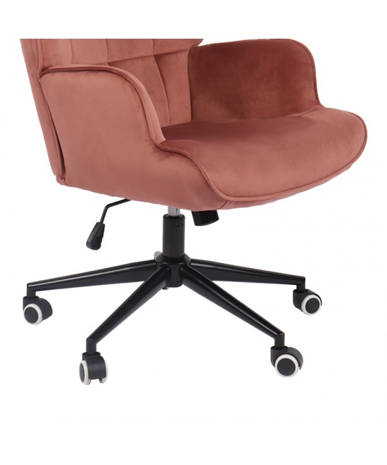 Πολυθρόνα-μπερζέρα Lobima pakoworld περιστρεφόμενη σάπιο μήλο βελούδο με βάση σε μαύρη απόχρωση 71x68x104εκ